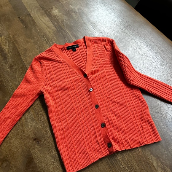 Banana Republic merino wool button down cardigan - coral - Picture 4 of 4